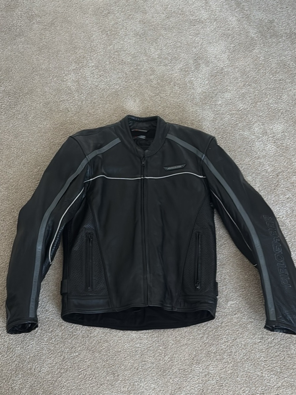 Black Men's Motorcycle Jacket with armor